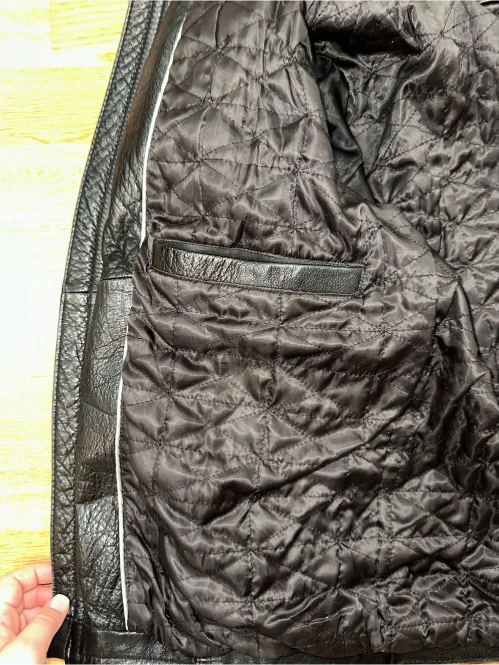 Men's Black Calvin Klein Leather Moto Jacket - Classic Biker Style